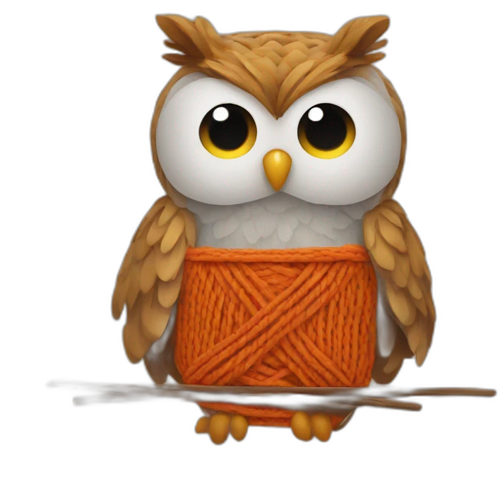 Owl knitting emoji
