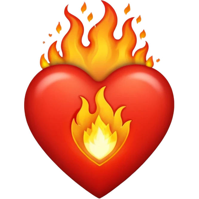 Coração em chamas emoji