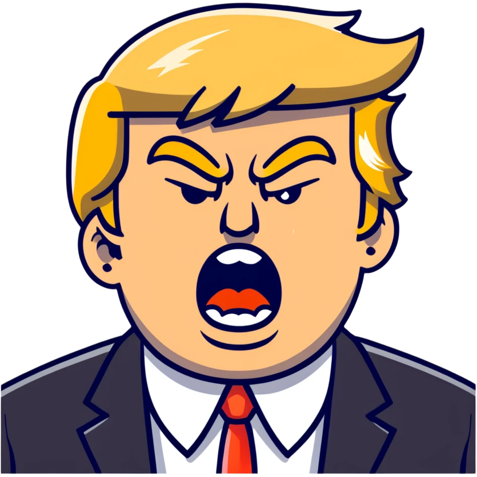 Donald Trump angry, yelling emoji