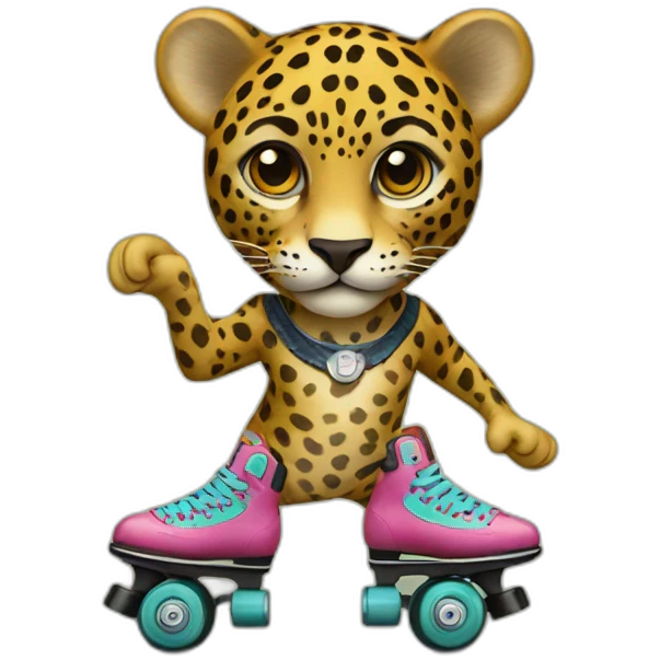 Jaguar with roller skate emoji