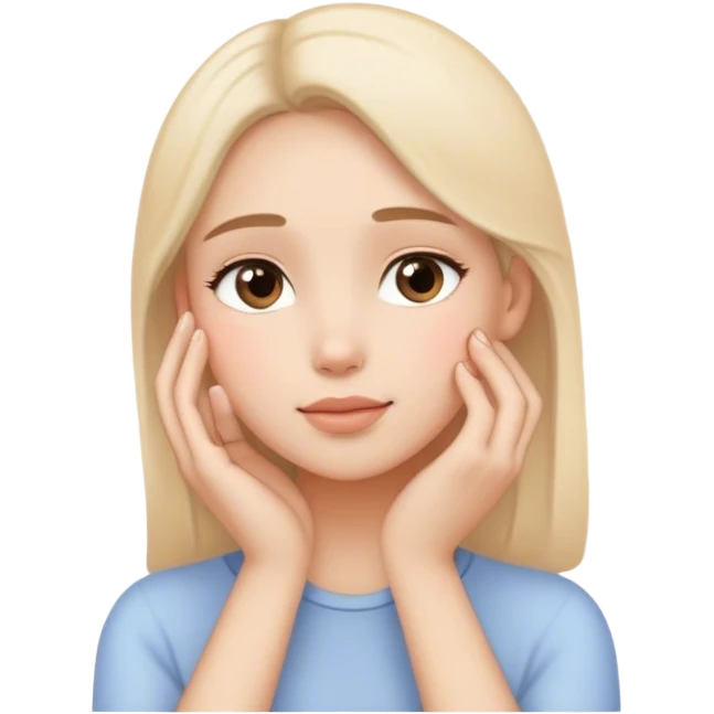 A hand touching a face in a sweet way emoji