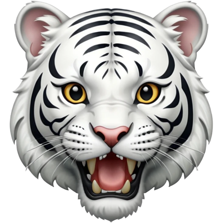white tiger roaring emoji