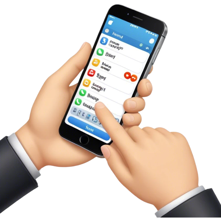 Hand texting with smartphone  emoji