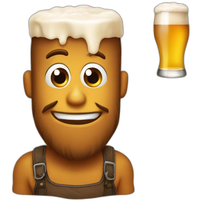 Caca avec une bière emoji