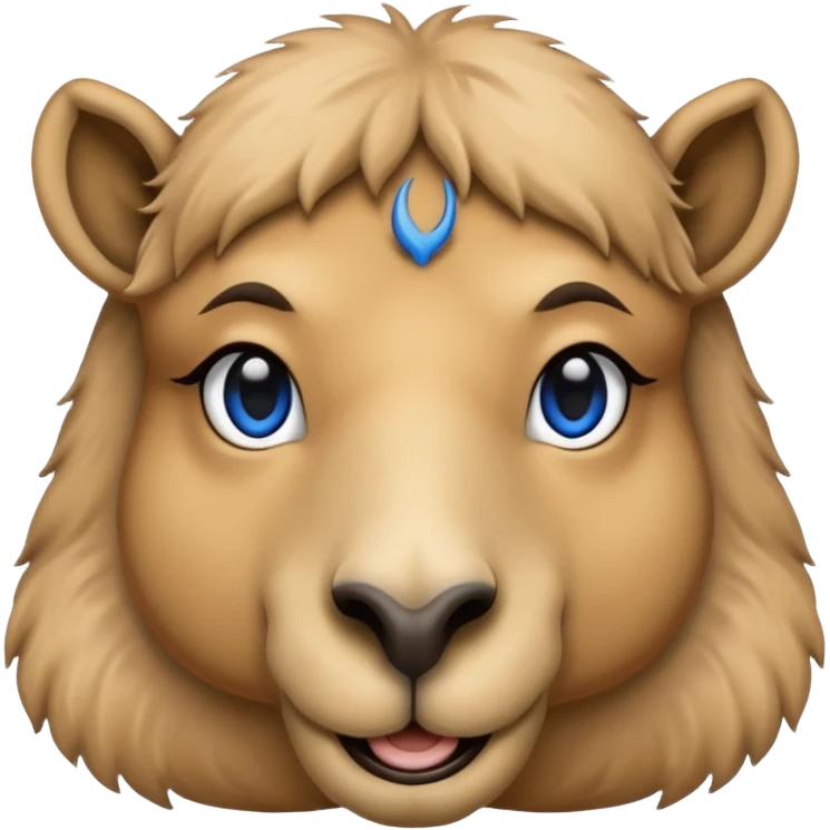 camel, just face, blue emoji