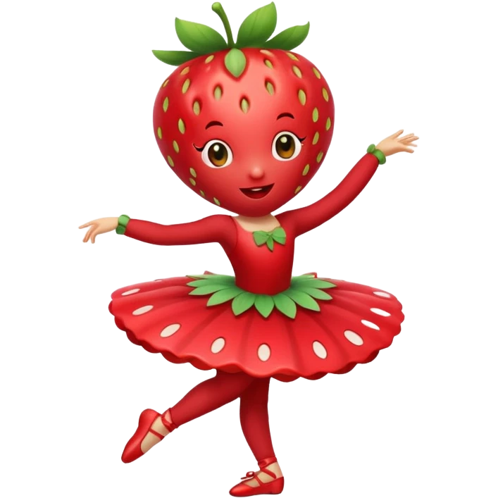 Strawberry fruit dancing ballet emoji