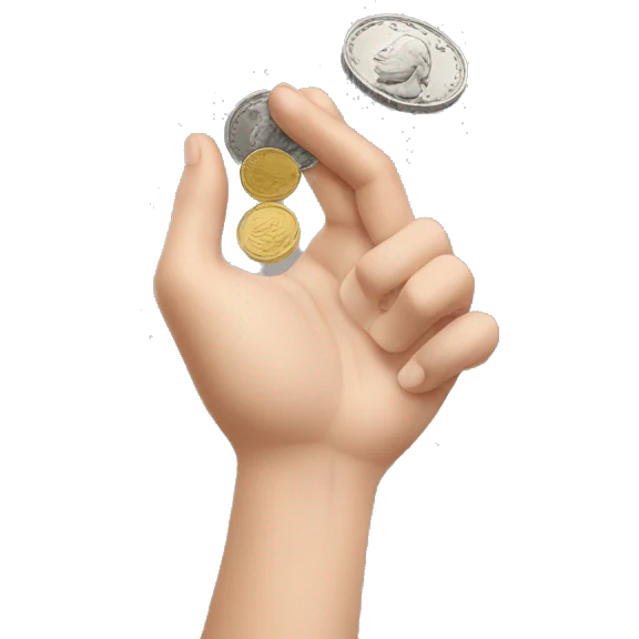 hand dropping coin emoji