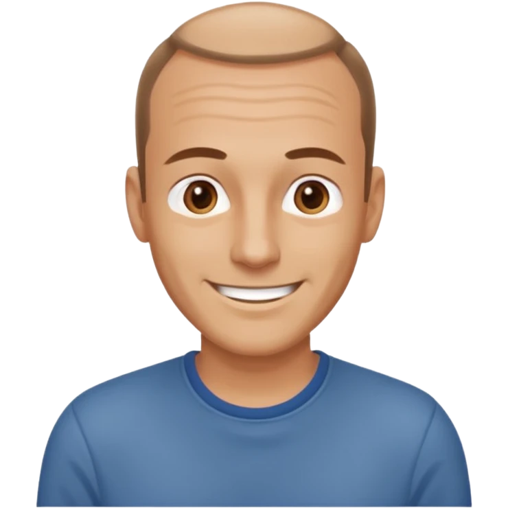 man casual clothes receding hairline emoji