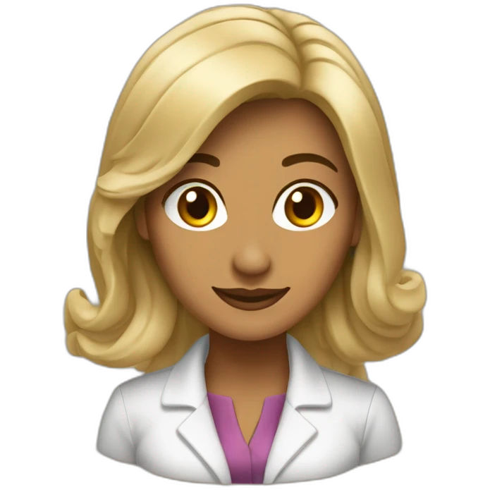 mujer empresaria morena pelo castaño largo emoji