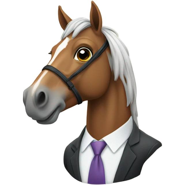 Horse wearing a tie emoji