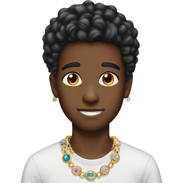 boy with jewelry selfie emoji