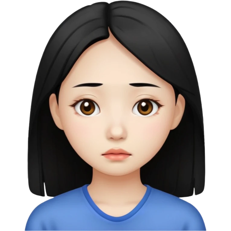 大黑眼圈 睡眠不足 sleepy 亚洲女孩 emoji