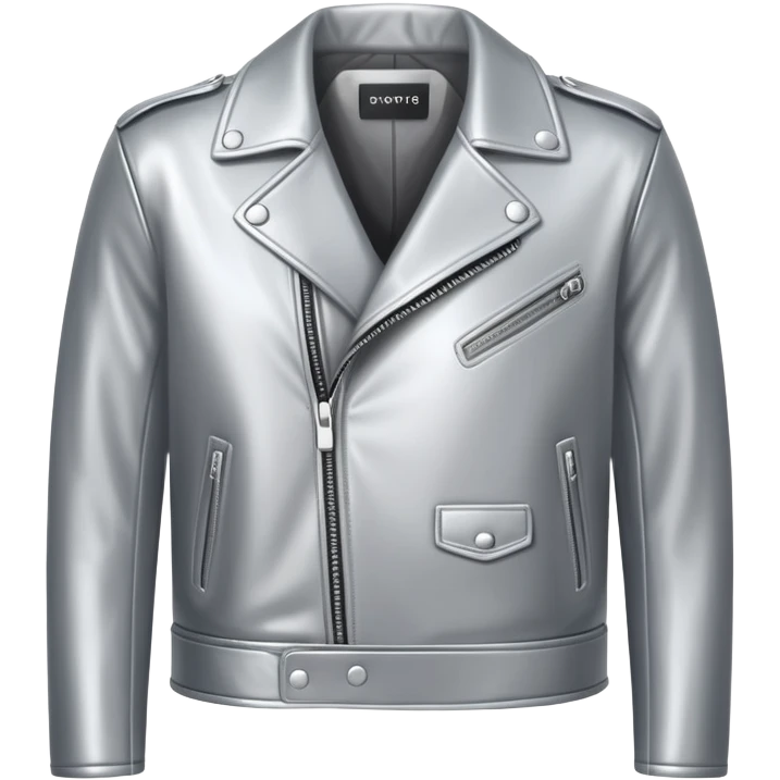 Realistic isolated silver fashion leather jacket. emoji