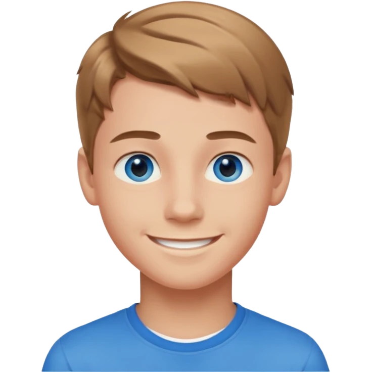 niño guapo adolescente de ojos azules sonriendo emoji