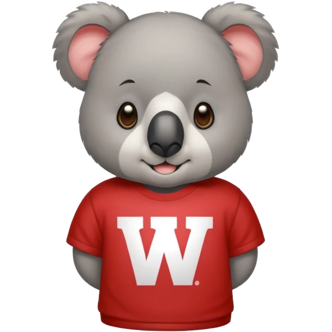 Cute Koala bear wearing a Wisconsin badgers t shirt emoji
