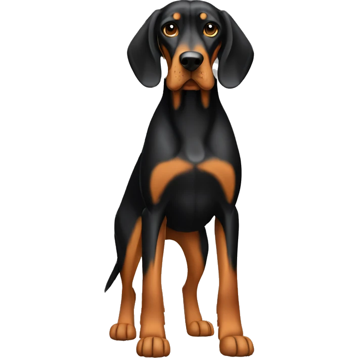 Black And Tan Coonhound Dog Breed Full Body emoji