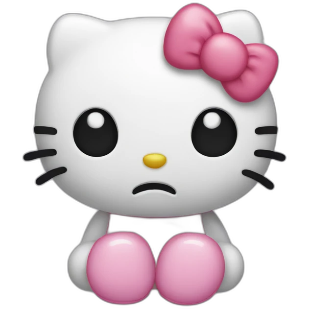 Hello kitty sad tear running down emoji