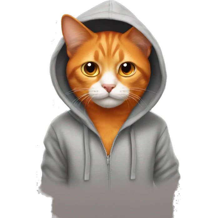 Orange cat wearing a hoodie  emoji