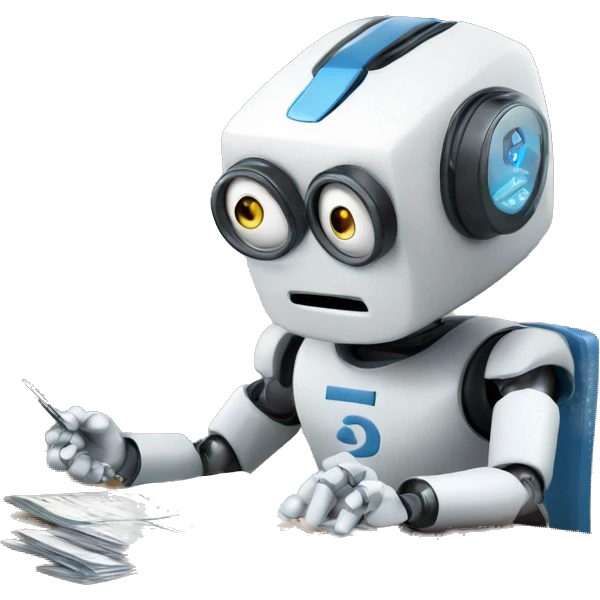 Finance robot calculating bills emoji