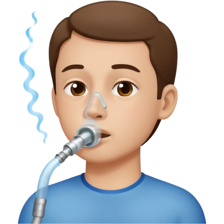 Side profile nose breathing oxigen emoji