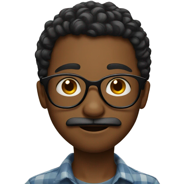portrait of a boy with glasses curling his mustache  emoji
