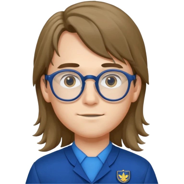 scout boy long hair spectacled blue uniform emoji