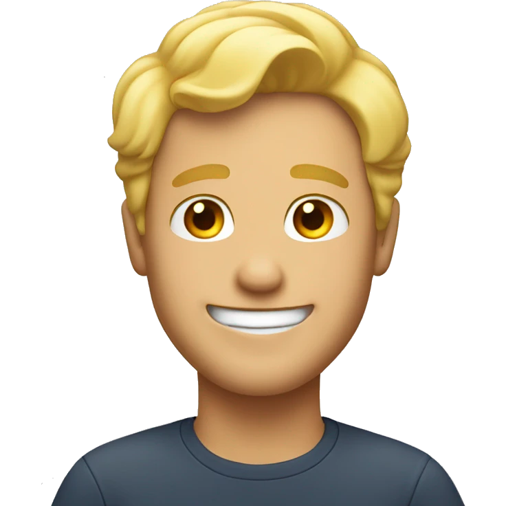happy man with blond hair emoji