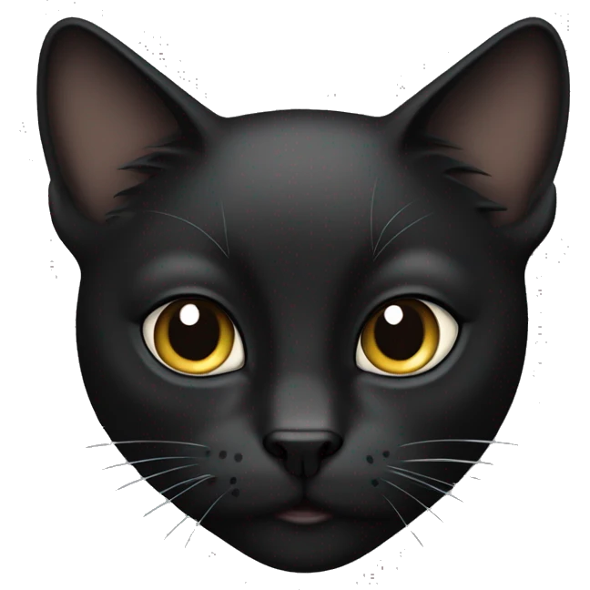 Schwarze Katze (Brust und Gesicht, also kein Ganzkörper) emoji