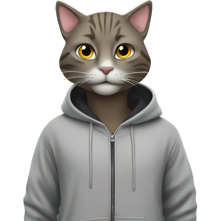 Kat at a gas station with a hoodie ￼ emoji