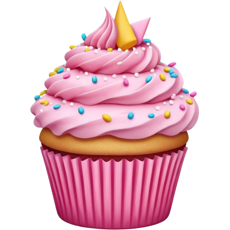 Cupcake with pink icing emoji