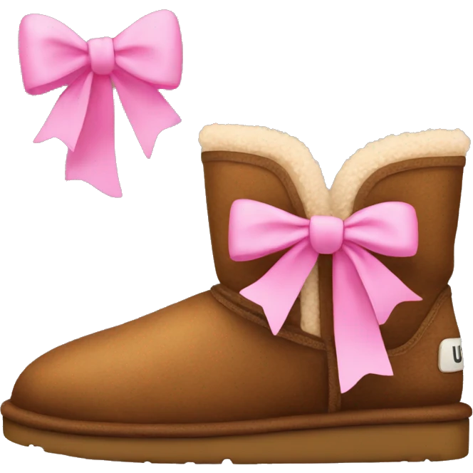 Brown uggs with pink bows emoji