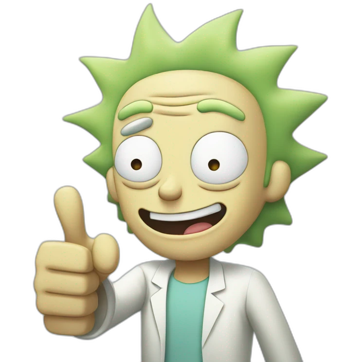 Happy Rick morty thumbs up emoji