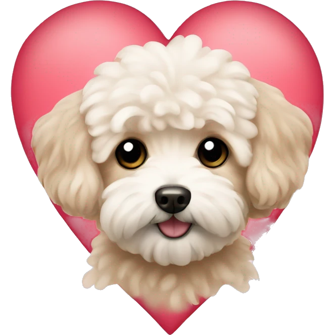 Maltipoo with heart  emoji