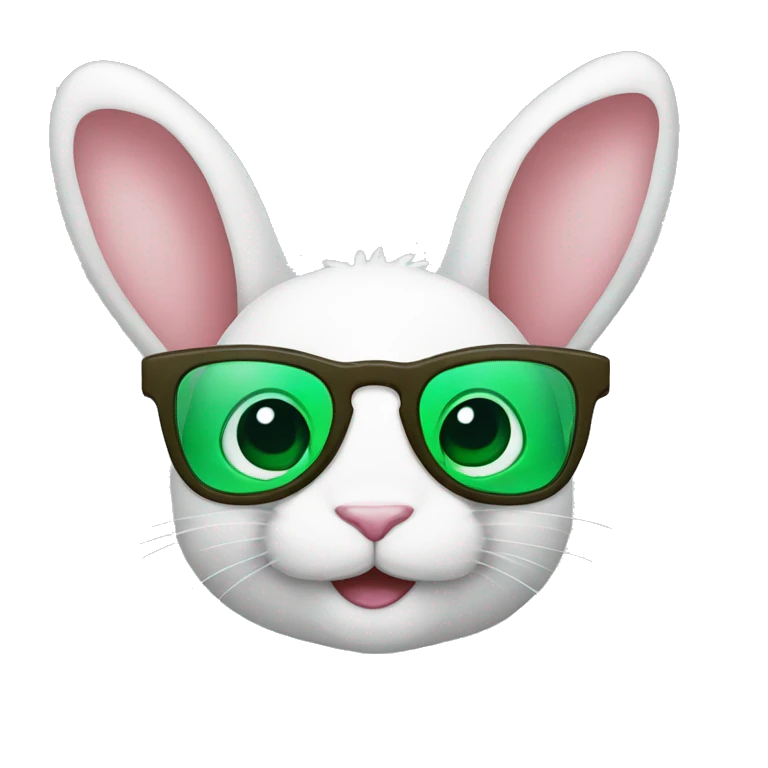 Lapin vert avec lunette  emoji
