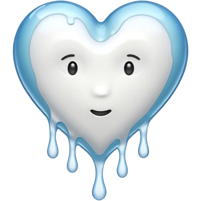 white heart dripping with goo emoji
