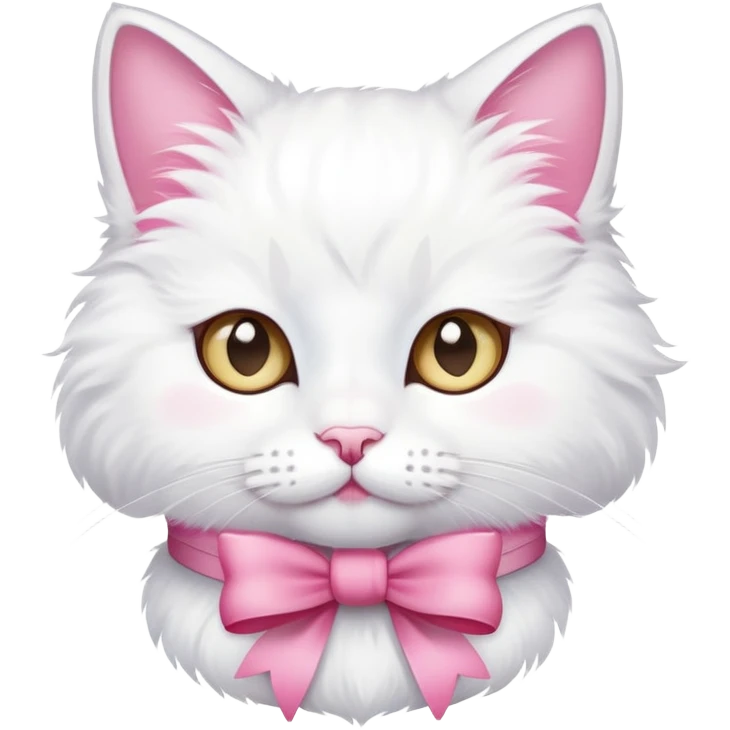 a white cat with a pink bow emoji