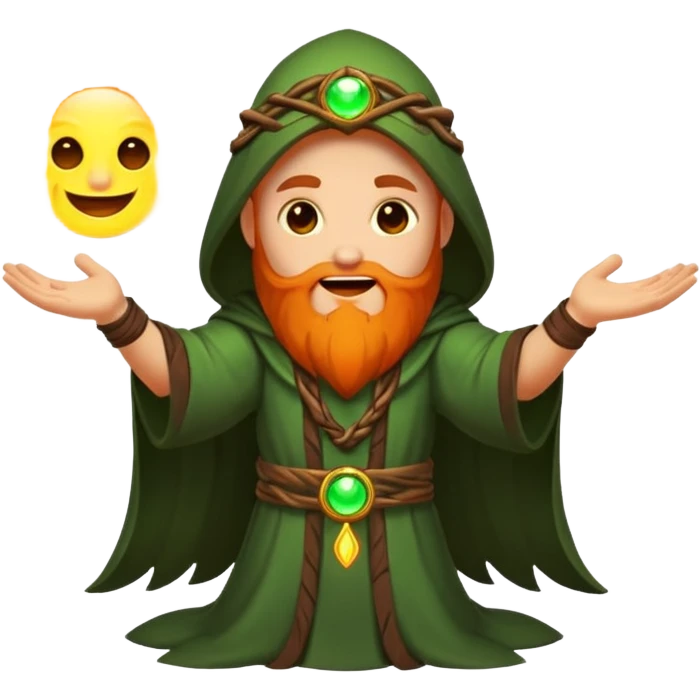 druid character summoning glow circle excited emoji