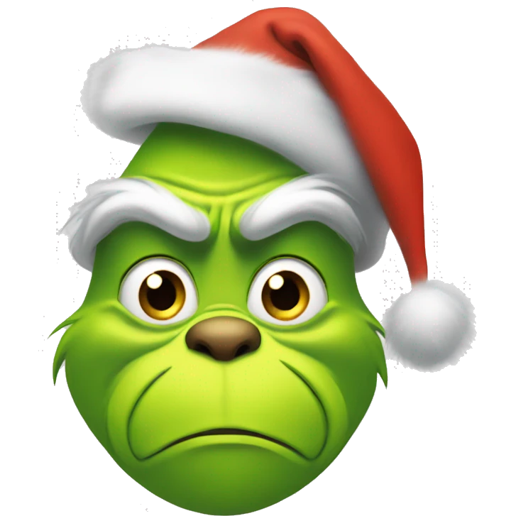 Grinch with christmas hat emoji