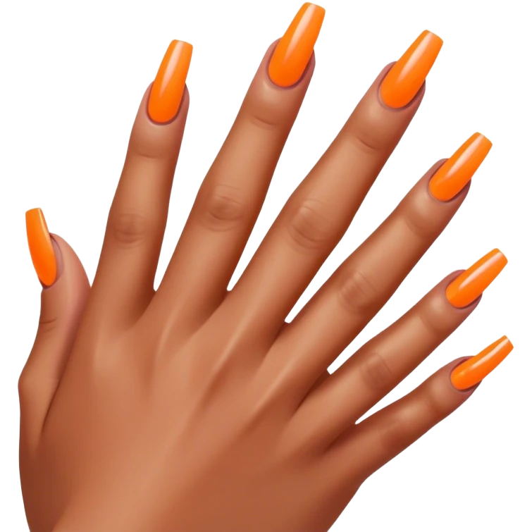 cyberpunk style neon 
manicure with long nails shows fak emoji