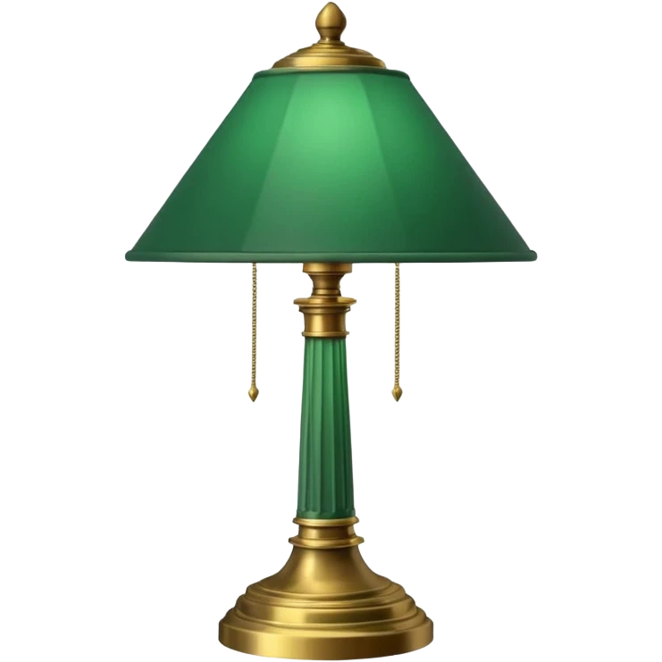 Vintage academia lamp with a green top  emoji