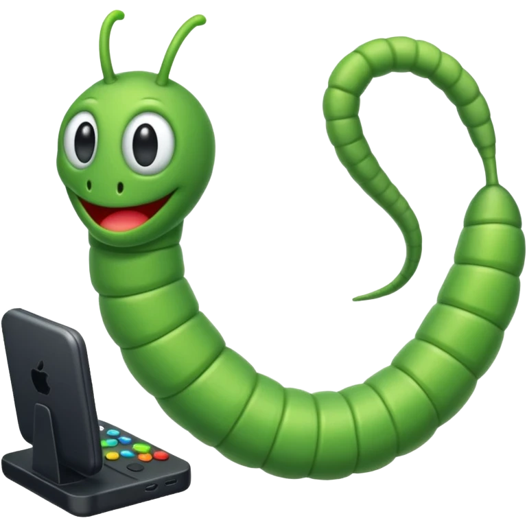 A worm playing video games emoji