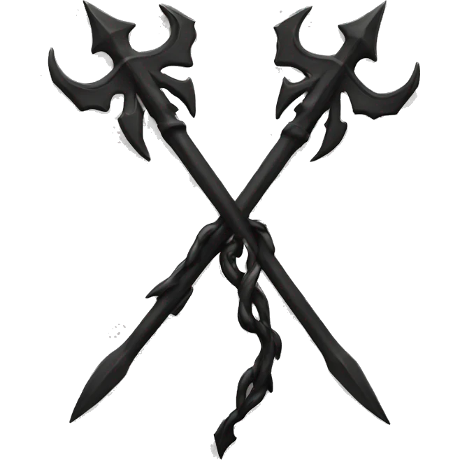 a black trident emoji