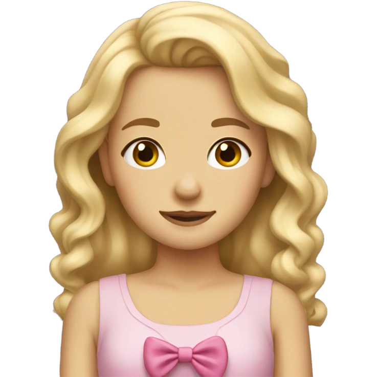 Blonde haired girl with bow emoji