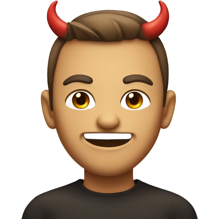 😄 with eyebrows and devil horns  emoji