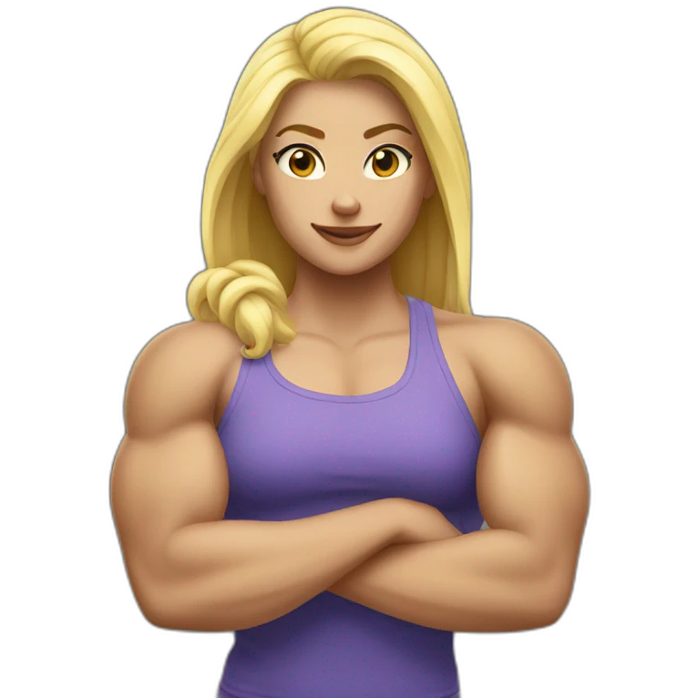 Strong muscle arm blonde girl emoji