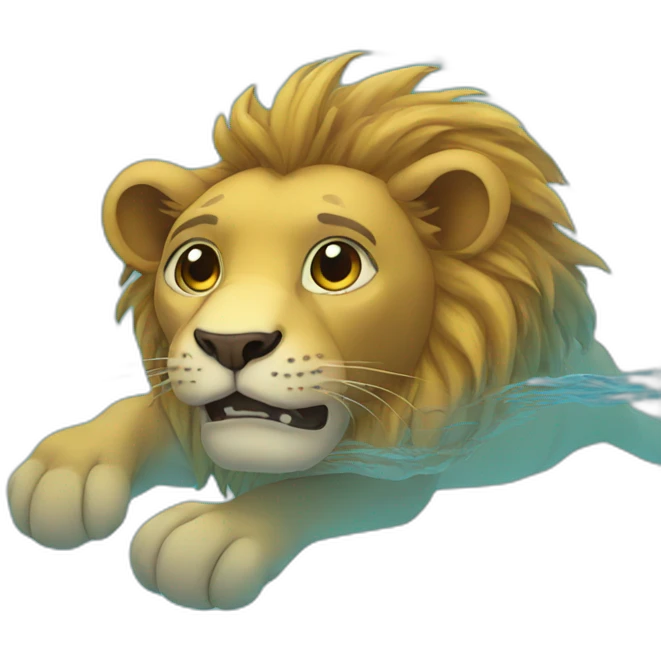 lion in a swimming pool emoji