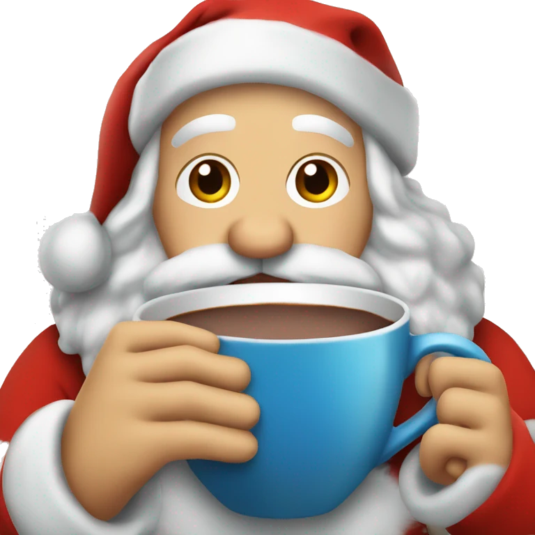 Santa drinking a large cup of hot cocoa  emoji