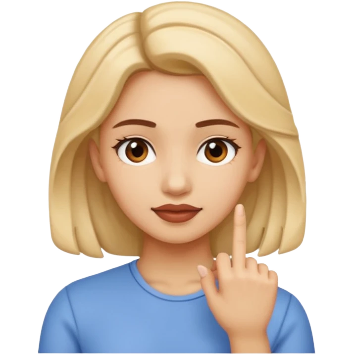 Девушка крутит пальцем у виска emoji