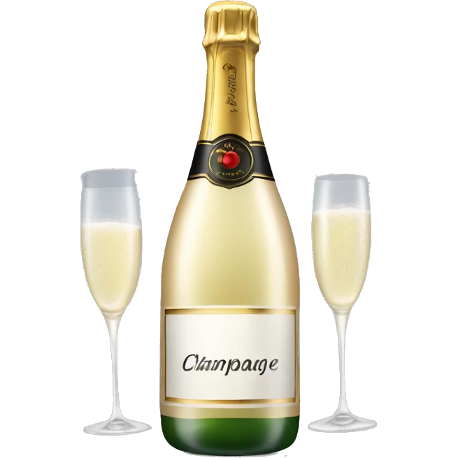 White champagne with bottle  emoji