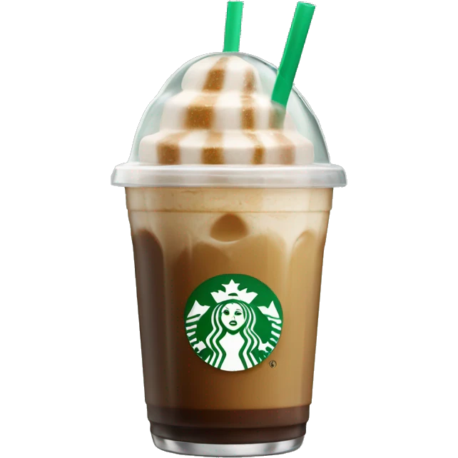 Starbuck ice coffee with ice cubes emoji